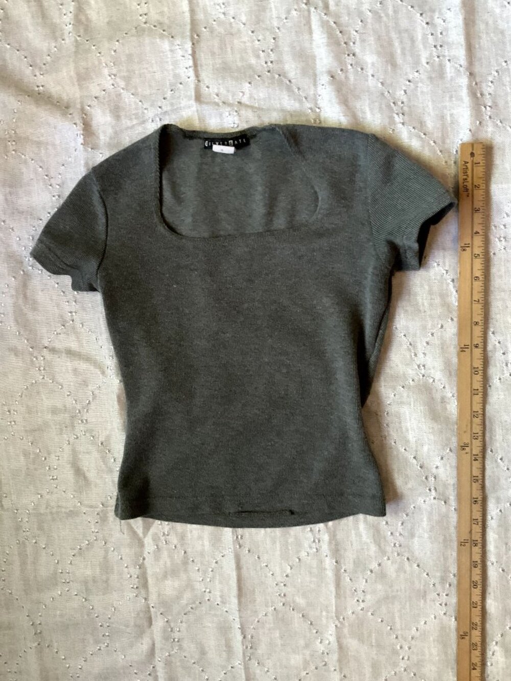 Silvergate vintage short sleeve top - queen anne neckline